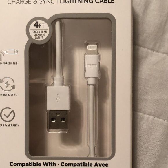 Press Play 4 FT Lightning Cable in White - Picture 8 of 9
